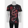 Men's printed T-shirt with tag