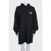 Hoodie dress with branded patch