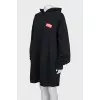 Hoodie dress with branded patch