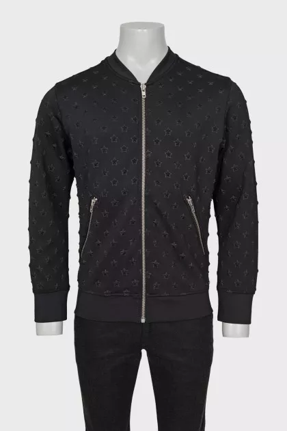 Men's bomber jacket with a relief print