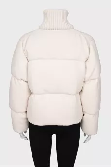 Merino wool zippered down jacket