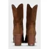 Suede pointed-toe Cossack boots