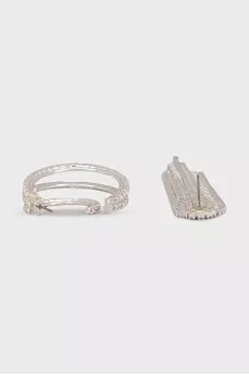 Asymmetrical earrings with crystals