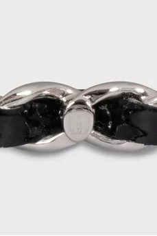 Bracelet made of metal and leather