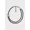 Silver necklace with brand logo