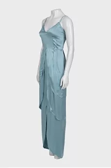 Silk dress with thin straps