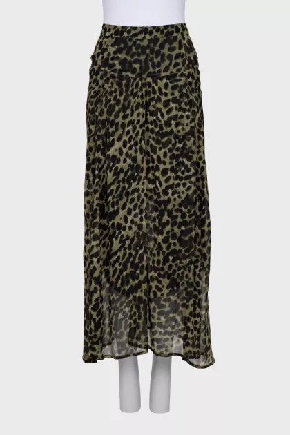 Animal print midi skirt