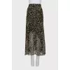 Animal print midi skirt