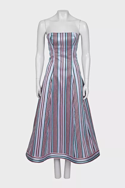 Fitted striped dress with zip