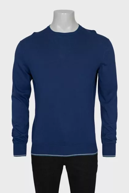 Men's slim-fit blue jumper