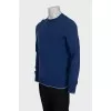 Men's slim-fit blue jumper