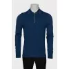 Men's blue zip-up jumper