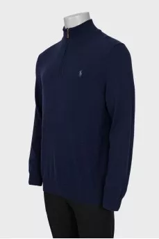 Men's wool jumper with a zip