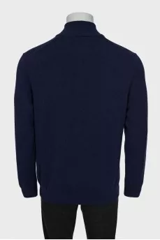 Men's wool jumper with a zip
