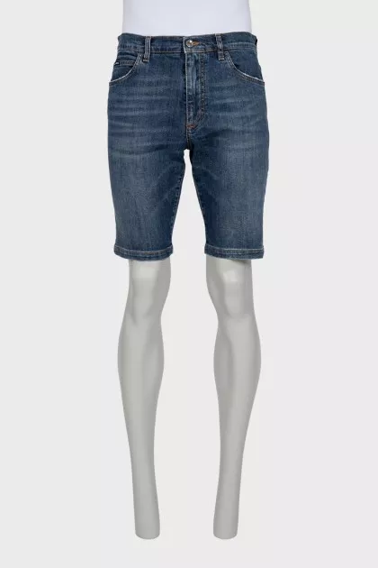 Men's denim shorts with pockets