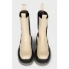 Beige boots with chunky soles