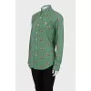 Green printed shirt