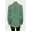 Green printed shirt