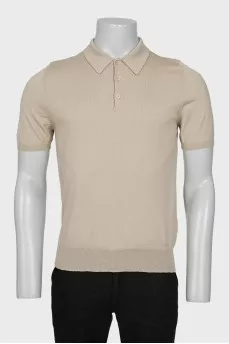 Men's wool polo shirt with buttons