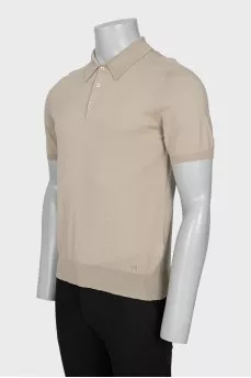 Men's wool polo shirt with buttons