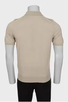 Men's wool polo shirt with buttons