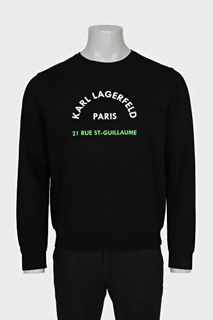 Men's black sweatshirt with logo