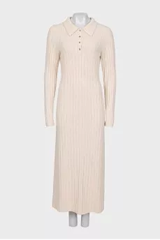 Long sleeve cashmere dress