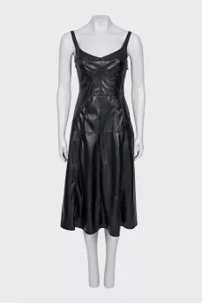 Leather sundress with a zipper