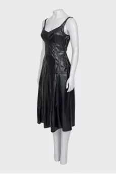 Leather sundress with a zipper