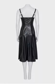 Leather sundress with a zipper