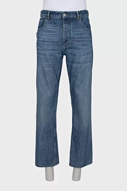 Men's straight-leg button-down jeans