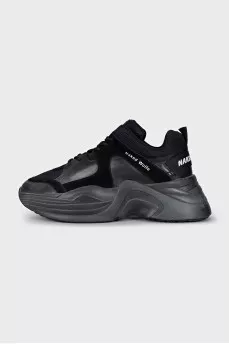 Men's black high-top sneakers