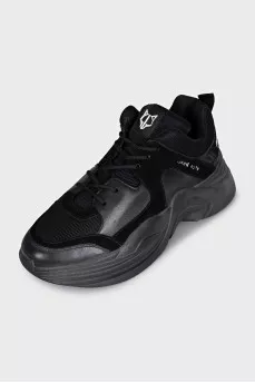 Men's black high-top sneakers