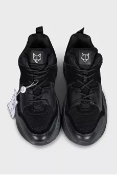 Men's black high-top sneakers
