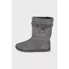 Insulated grey suede ugg boots