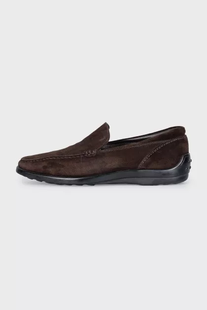 Men's brown suede loafers