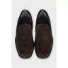 Men's brown suede loafers