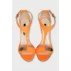 Orange patent leather sandals
