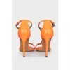 Orange patent leather sandals
