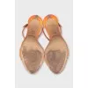 Orange patent leather sandals