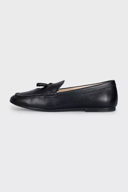 Black leather loafers