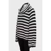 Oversized black and white striped sweater