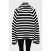 Oversized black and white striped sweater