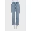 Straight jeans decorated with crystals