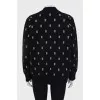 Black cadigan with signature monogram