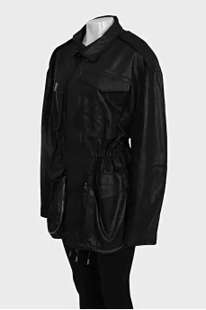Demi-season parka with patch pockets
