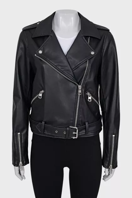 Black faux leather jacket