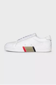 Men's white leather sneakers