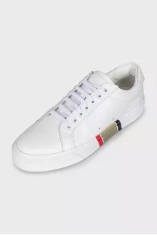 Men's white leather sneakers
