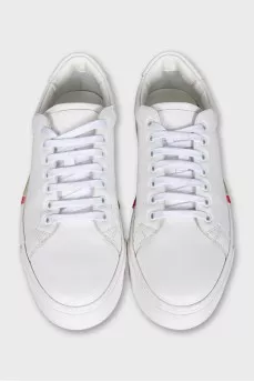Men's white leather sneakers